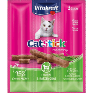 Cat Sticks Mini kip en kattengras 3 st.